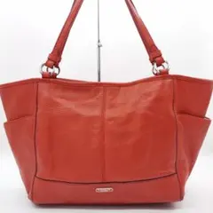 良品　コーチ　COACH トートバッグ　レザー　レッド　肩掛け可能
