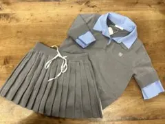 Chico チコ 刺繍入り襟付きポロニット スカートセット