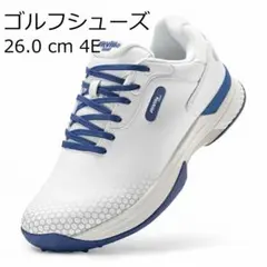 26cm 4E 와이드 러버 화이트 블루 핏빌 골프 슈즈
