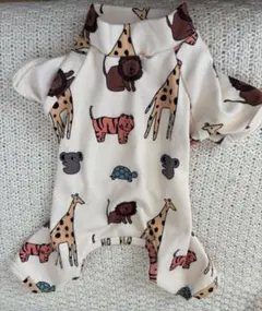 犬服　ロンパース　動物柄　パジャマ　裏起毛　Mサイズ
