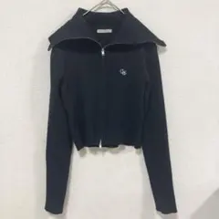 OLIVE des OLIVE ジップ リブニット ブラック F