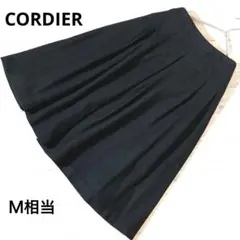 コルディア 上品ウール混 フレアミディスカート 裏地付き ブラック М相当