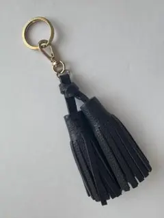 【良品】Kate spade NEW YORK 本革ダブルタッセルキーホルダー