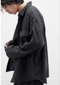 LIDNM LIGHT TWEED EASY SHIRT　Lサイズのサムネイル