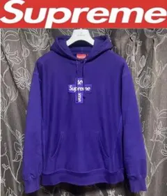 Supreme cross box logo hooded sweatshirt