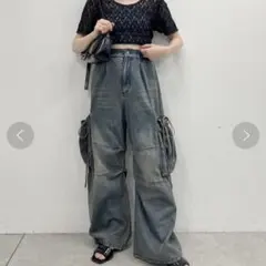 Kastane カスタネ カーゴデニムパンツ ブルーのサムネイル