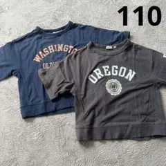 半袖 Tシャツ スウェット風 110cm 2枚セット 双子