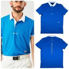 ★新品/定価4.4万★ 1PIU1UGUALE3GOLF ロゴ長袖ポロシャツ 4 新品ウノピュウゴルフ1piu1uguale3GOLF 長袖ポロシャツ(ブルー6