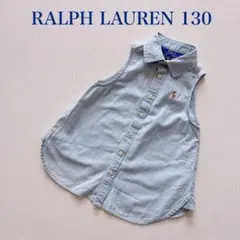 Ralph Lauren ノースリーブシャツ130 水色 襟付のサムネイル