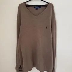 POLO RALPH LAUREN ブラウン Vネック 長袖ニット