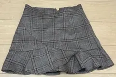 インパン付きチェックスカート 茶色