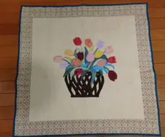 蚤の市 ヴィンテージ クロスステッチ ボタニカル手刺繍 タペストリー