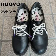 nuovo 黒 レースアップシューズ 23センチ