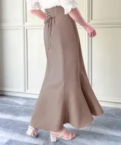 JUNOAH ハイウエストレースアップスカート