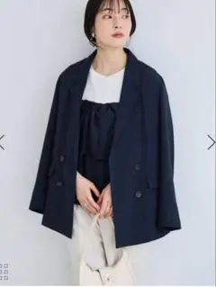 美easyリネンライクテーラードジャケット　ネイビー　VISのサムネイル