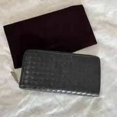 未使用級✨ココマイスター イントレチャート 編み込み 長財布 ラウンドジップ 黒のサムネイル