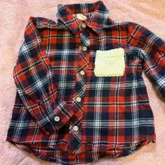 チェック柄シャツ・ニットポケット付き