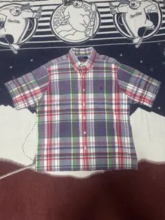 polo RalphLauren 半袖チェックシャツ　短丈　カットオフ　90s
