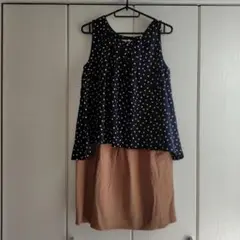 araara♡アラアラ ノースリーブ　ドッキングワンピース　フレアードットのサムネイル