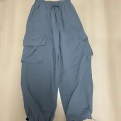 カーゴパンツ ブルー ウエストゴム