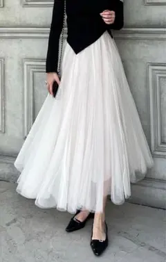 【GRL】ボリュームロングチュールスカート［at118］