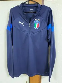 イタリア代表 2022 ハーフジップトレーニングトップス ブルー 海外M
