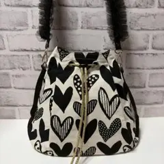 ⸜❤︎⸝‍ハンドメイド⸜❤︎⸝‍巾着ショルダーバッグ ハトメバッグ