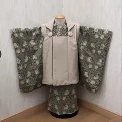美品】ひよこ商店 七五三 着物 被布 セット3歳 ベージュ × ミント