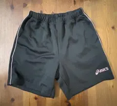 asics 黒パンツ ピンクライン