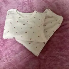 クリーム色 小花柄 パジャマ 110cm