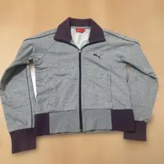PUMA ジップアップパーカー M グレー/パープル