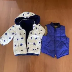 【90&95】moujonjonフード付きジャケットとGapベストセット