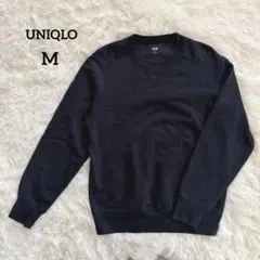 【UNIQLO】ユニクロ スウェット トレーナー クルーネック ネイビー M