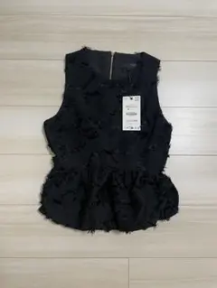 フリンジペプラムトップス　Zara xsサイズ