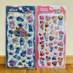 プチドロップステッカー　ディズニー　ミニー、スティッチ