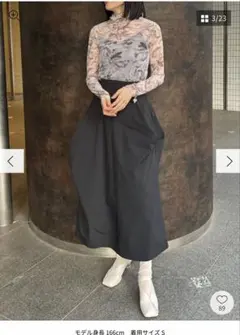 LAGUNAMOON アシンメトリーコクーンスカート ブラック Sのサムネイル