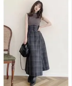 dazzlin 【WEB限定】チェックノースリーブコルセットワンピース Sサイズ