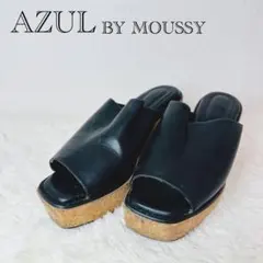 AZUL BY MOUSSY CORK WEDGE SANDALS ブラックのサムネイル