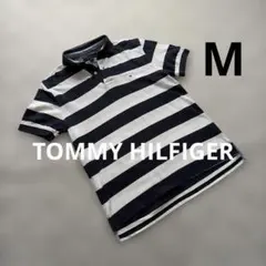 TOMMY HILFIGER ストライプ ポロシャツ S/P(M)