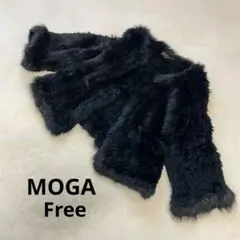 MOGA ブラック ダウンジャケット フェザー サイズ3 ラビットファー 