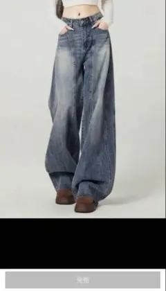 shein ワイドデニムパンツ