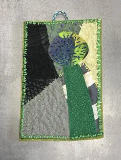 刺繍 アート 植物 壁飾り