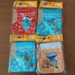 Qoo FANTA 　ソックス巾着オーナメント　　 　3種4枚セット
