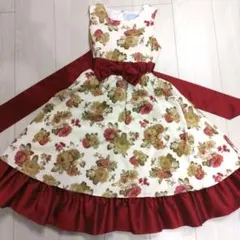 子供用ドレス　キャサリンコテージ　花柄　130cm　サテンリボン、パニエ付き