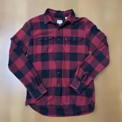 Levi's リーバイス　赤黒チェック フランネルネルシャツ Mサイズ
