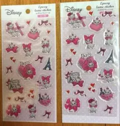 新品　Disney マリーちゃん　エポキシラメシール　2点 ラメシール