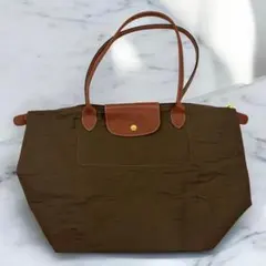 ロンシャン プリアージュ トートバッグ A4収納 ナイロン レザー ブラウン