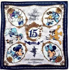 TDS スカーフ　バンダナ　ハンカチ　ゴールド加工　周年