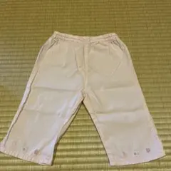 フルーツ刺繍 ピンク コットンパンツ