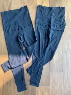 マタニティレギンス Lサイズ ブラック ４点、補助ベルトセット